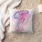 クラゲの水彩画 クッション (ブランケット)