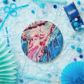 クラゲの水彩画 海の芸術 ペーパープレート (パーティー)