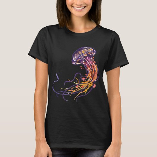 クラゲの水彩画 Tシャツ (正面)