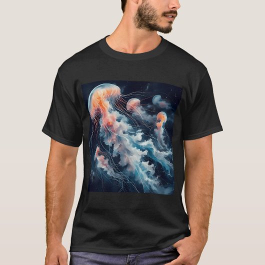 クラゲの水彩画 Tシャツ (正面)