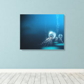 クラゲの海キャンバス キャンバスプリント (インサイチュ (ウッドフロア))