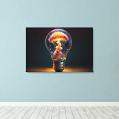 クラゲの球根白熱［赤熱］光を放つファンタジー芸術 キャンバスプリント (インサイチュ (ウッドフロア))