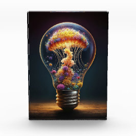 クラゲの球根白熱［赤熱］光を放つファンタジー芸術 フォトブロック