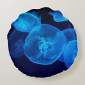 クラゲの群れの撮影をクローズアップする ラウンドクッション (裏面)