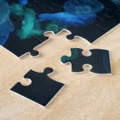 クラゲの群れ暗闇の中で輝く ジグソーパズル (側面)