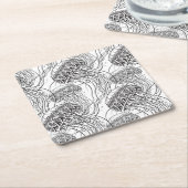 クラゲの落書き スクエアペーパーコースター (アングル)