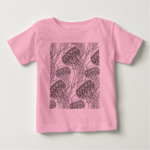 クラゲの落書き ベビーTシャツ