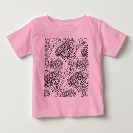 クラゲの落書き ベビーTシャツ (正面)