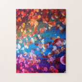 クラゲの虹の色のショール ジグソーパズル (縦)