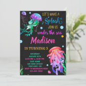 クラゲの誕生日の招待ザシー招待状 招待状 (スタンド正面)