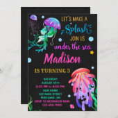 クラゲの誕生日の招待ザシー招待状 招待状 (正面/裏面)