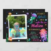 クラゲの誕生日の招待ザシー招待状 招待状 (正面/裏面)