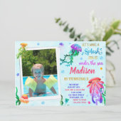 クラゲの誕生日招待状 海の中の招待状 招待状 (スタンド正面)