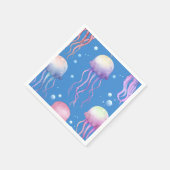 クラゲの青い海の下で スタンダードカクテルナプキン (角)
