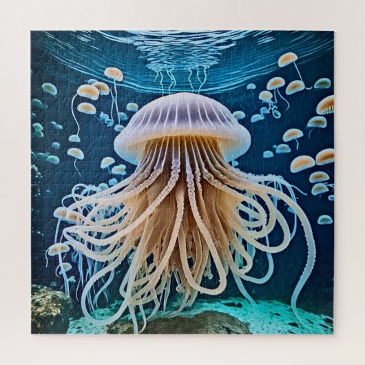 クラゲの魅惑の展示。 ジグソーパズル (縦)