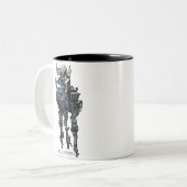 クラゲまたはシャンデリアUFOまたはUAP ツートーンマグカップ (正面左)