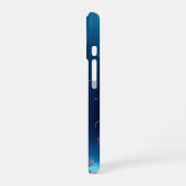 クラゲアートとホワイトの筆記体のお名前 iPhone 16ケース (左側面)