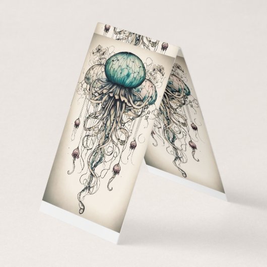 クラゲエレガンス: Tシャツのデザインインスパイア(Oc) 名刺 (正面)