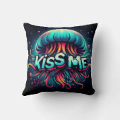 クラゲカラフルイラストレーション付きキスMe文字 クッション (裏面)