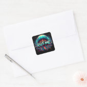 クラゲカラフルイラストレーション付きキスMe文字 スクエアシール (封筒)