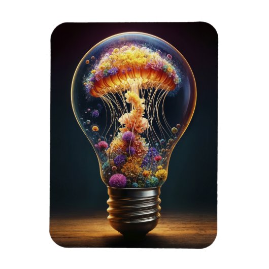 クラゲカラフルランプ夢のような海魔法 マグネット (縦)