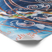 クラゲカラフル海波芸術プリント ポスター (角)