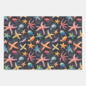 クラゲスター&各種魚種シーテーマ ラッピングペーパーシート (正面2)