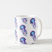 クラゲパターン（の模様が）ある型 コーヒーマグカップ (正面右)