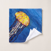 クラゲパーソナライズされたバスタオルセット バスタオルセット (ウォッシュタオル)