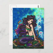 クラゲマーメイドファンタジーマリンアートハガキ ポストカード (正面/裏面)