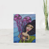 クラゲ付き人魚サンキューカード サンキューカード (正面)