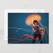 クラゲ傘 ポストカード (正面/裏面)