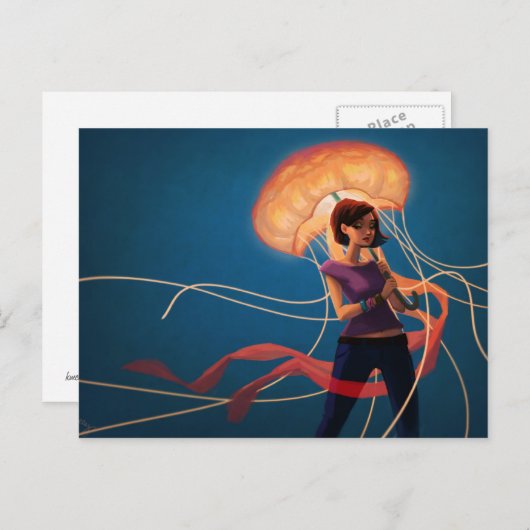 クラゲ傘 ポストカード (正面/裏面)