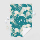 クラゲ入り青海夏シーズンモノグラム ゴルフタオル (インサイチュ)