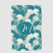 クラゲ入り青海夏シーズンモノグラム ゴルフタオル (正面)