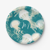 クラゲ入り青海夏シーズンモノグラム ペーパープレート (正面)