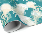 クラゲ入り青海夏シーズンモノグラム ラッピングペーパー (ロールコーナー)