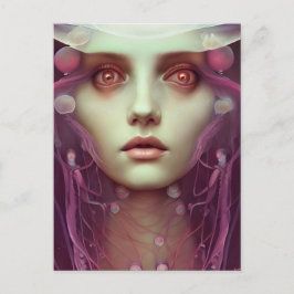 クラゲ女性ファンタジー ポストカード
