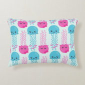クラゲ模様,かわいいクラゲ,海獣 アクセントクッション (正面)