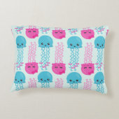 クラゲ模様,かわいいクラゲ,海獣 アクセントクッション (裏面)