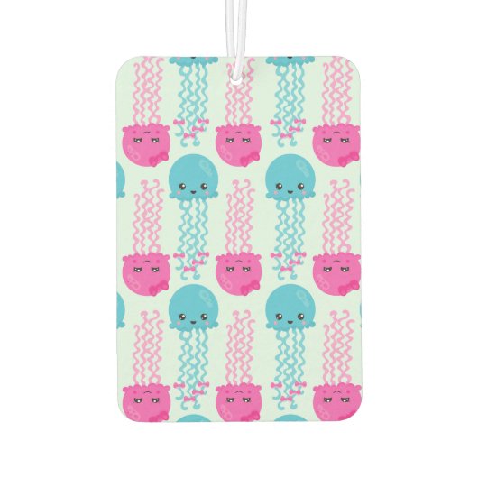 クラゲ模様，かわいいクラゲ，海獣 カーエアーフレッシュナー (裏面)