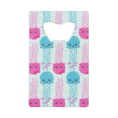 クラゲ模様，かわいいクラゲ，海獣 クレジットカード栓抜き (裏面)