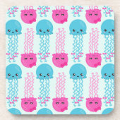 クラゲ模様，かわいいクラゲ，海獣 コースター (正面)