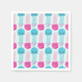 クラゲ模様，かわいいクラゲ，海獣 スタンダードカクテルナプキン (正面)