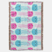 クラゲ模様，かわいいクラゲ，海獣 スローブランケット (正面縦)