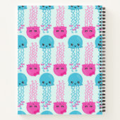 クラゲ模様，かわいいクラゲ，海獣 ノートブック (裏面)