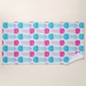 クラゲ模様，かわいいクラゲ，海獣 ビーチタオル (正面)