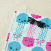 クラゲ模様，かわいいクラゲ，海獣 ビーチタオル (インサイチュ)