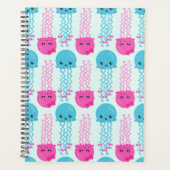 クラゲ模様，かわいいクラゲ，海獣 プランナー手帳 (正面)