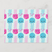 クラゲ模様，かわいいクラゲ，海獣 ポストカード (正面)